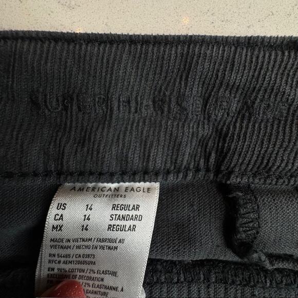 AE NWOT Corduroy Super High-Waisted Flare Pant Gray Sz 14 - Picture 14 of 14